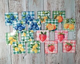 Watercolor Fruit Coasters Set – Farmhouse Kitchen Decor