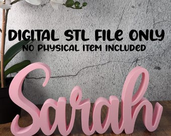 Custom Name STL File, Made to order Personalised 3D Printed Standing Sign Digital Download