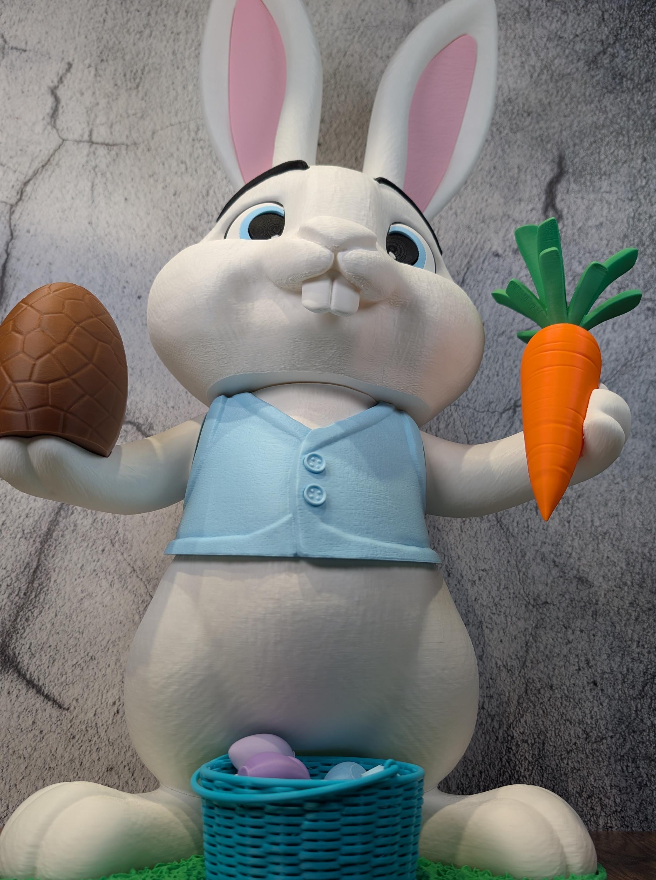Large Easter Bunny Decoration, Giant Fillable Egg Bunny With Basket