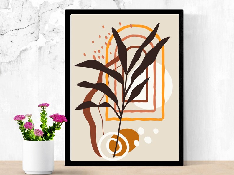 Boho Wall Art Gallery Wall Set Mid Century Modern Prints Etsy