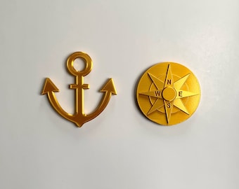 3D-Printed Anchor and Compass Ornaments for Cosplayers