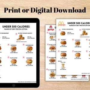 Fast Food Calorie & High Protein Guide: McDonald's, Burger King, Wendy's (Digital Download) image 2