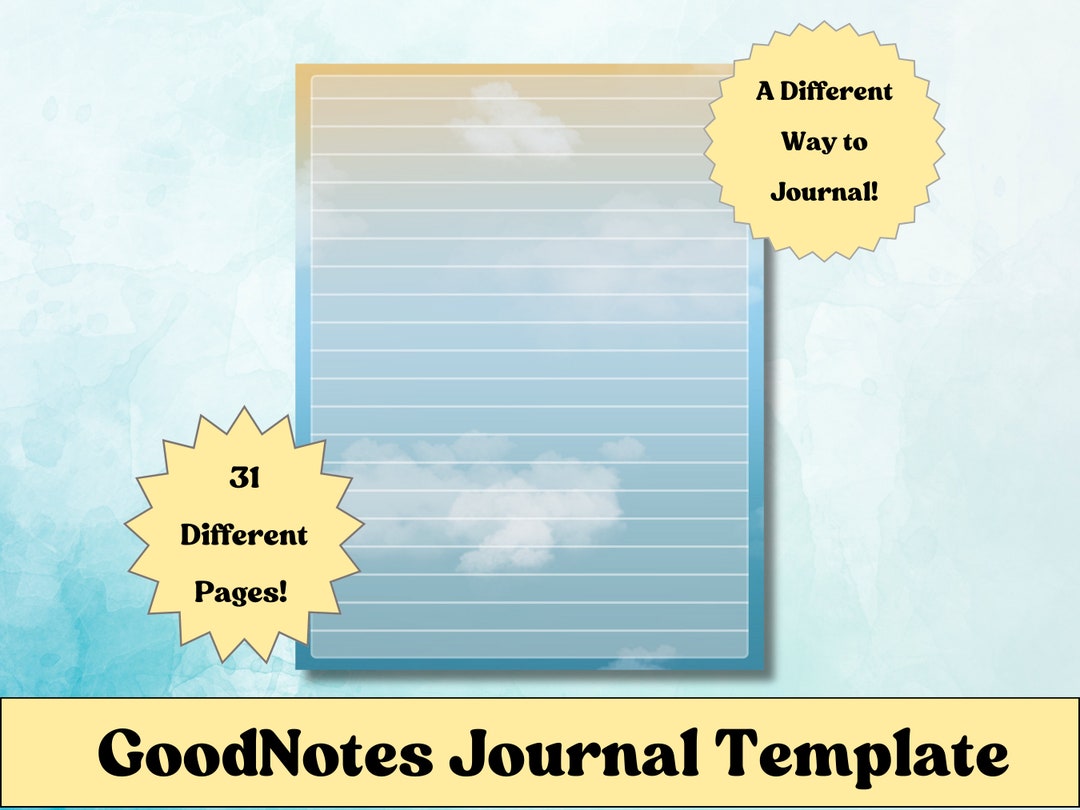 Goodnotes Template Daily Journal Digital Notebook Etsy