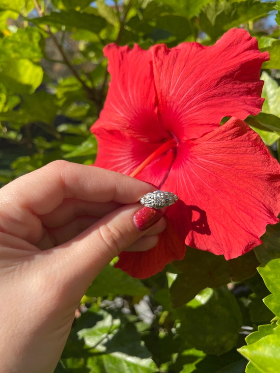 1930s 18k & 14k Gold Diamond Ring/ Cocktail/Engag… - image 1