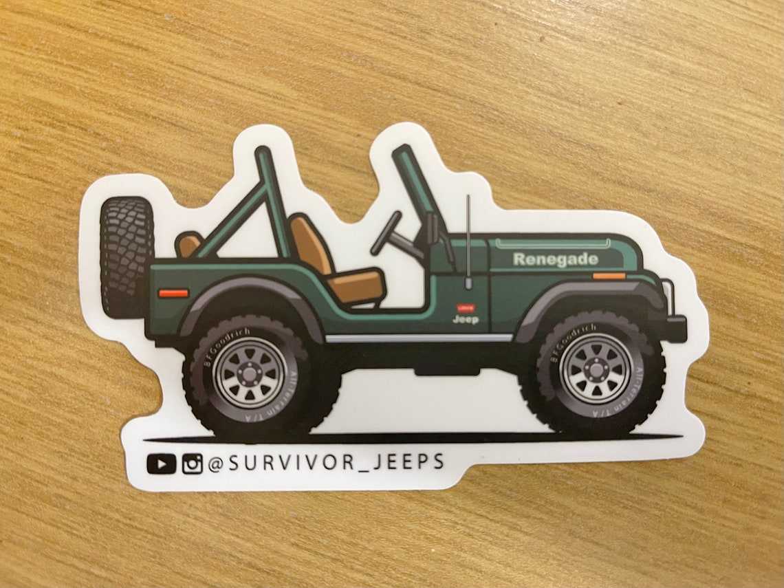 Survivor_jeeps '77 CJ5 Logo Sticker Etsy