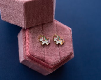 Unicorn screwback earrings Hypoallergenic Childrens