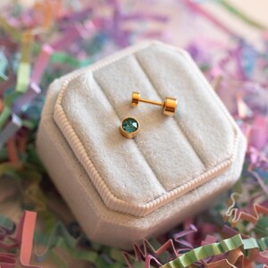 Turquoise gold plated Screw back Earrings
