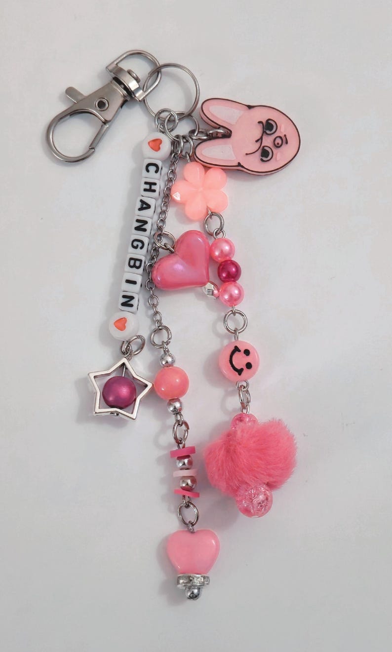 Bag Charm/Keychain inspired by Skzoo | Stray Kids Gift | K-pop Merch Hot Pink
