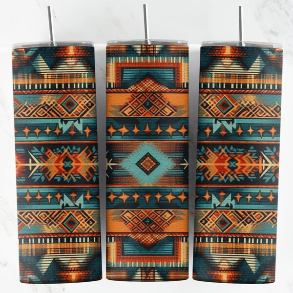 Boho Navajo Pattern #1 Sublimation, Tumbler Sublimation wrap digital file, Tumbler Sublimation design download Straight Template