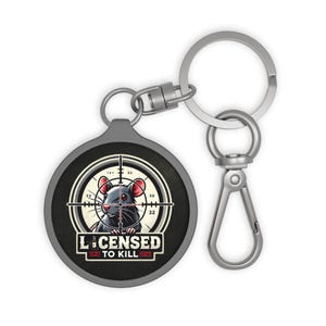 Licensed to Kill Keyring Tag, Personalized Gift, Pest Control Keychain, Unique Present for Pest Controllers, Funny Key Fob