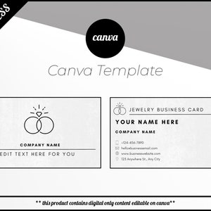 Jewelry Business Cards: Includes Canva Template