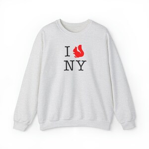 I Squirrel NY Crewneck Sweatshirt I Love NYC Sweater New York City Unisex Comfy Sweater