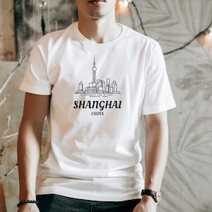 Shanghai China T Shirt Tourist Tee Shirt Expat Living Abroad Shirt Unisex Mens & Womens Clothing