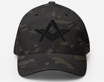 US Military Masonic Square & Compass Embroidered Baseball Cap - Adjustable, Multiple Branch Options - View #7