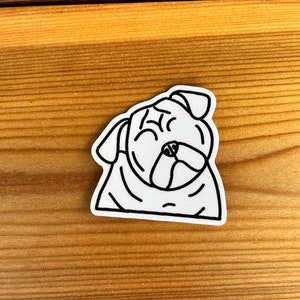 Pug water bottle sticker