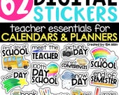 Digital Stickers for Teachers | Digital Stickers for Teacher Planner | School Planner Stickers Teacher Stickers | PNG Stickers for Teachers