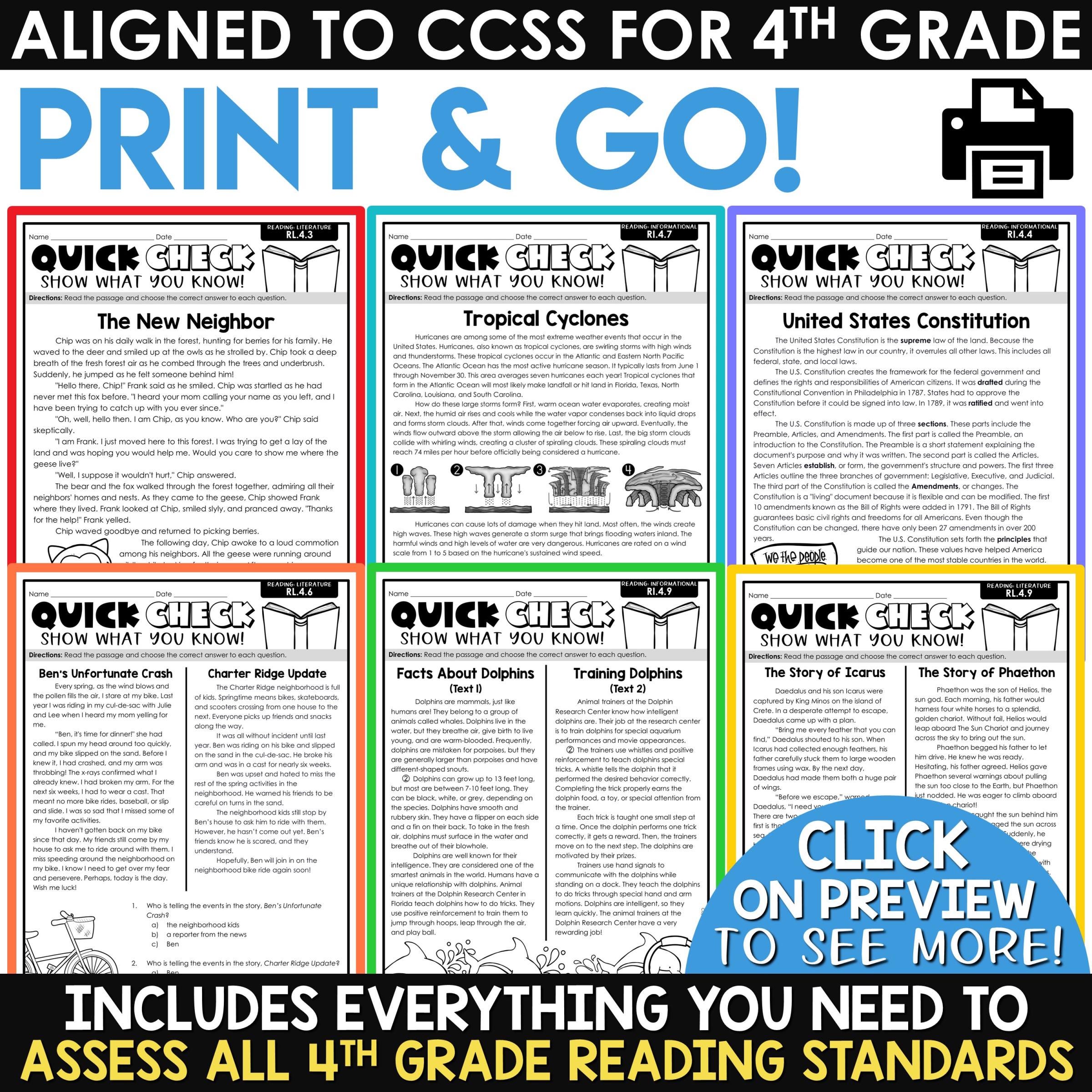 4th Grade Reading Comprehension Passages &amp; Questions, 4th Grade Reading ...