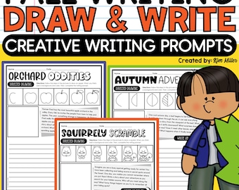 Fall Writing Prompts, Draw and Write Activity, Thanksgiving Creative Writing Packet for Teachers and Homeschool