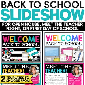 Back to School Slides Templates EDITABLE | Meet the Teacher Slideshow Template | School Open House | Teacher Slideshow | Parent Night
