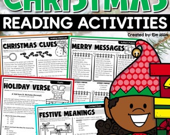 Puede incluir: Un conjunto de 12 actividades de lectura de Navidad imprimibles para niños. Las hojas de trabajo presentan temas festivos como pistas de Navidad, mensajes alegres, versos navideños y significados festivos. Las hojas de trabajo están diseñadas para ayudar a los niños a practicar la comprensión de la lectura y las habilidades de pensamiento crítico.