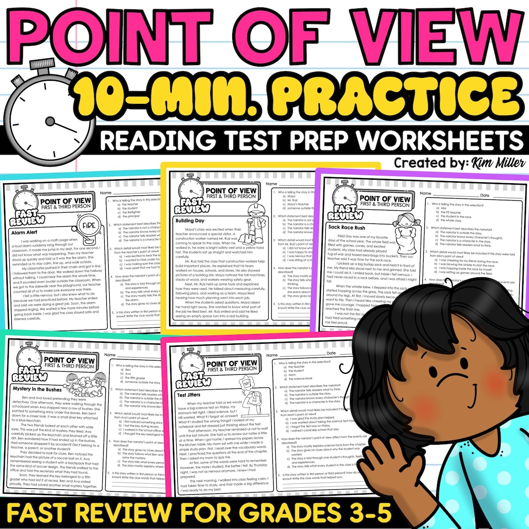 Point of View Worksheets Practice 3rd 4th 5th Grade Reading ELA Test ...