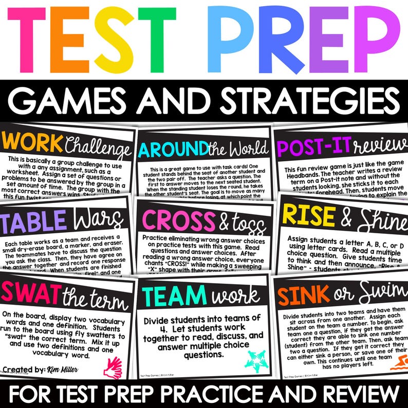 Test Taking Strategies & Motivational Games | Classroom Test Prep ...