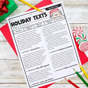 Fichas de lectura navideñas para 4.º y 5.º grado / Paquete imprimible listo para usar / Educación en casa navideña, descarga instantánea imagen 6