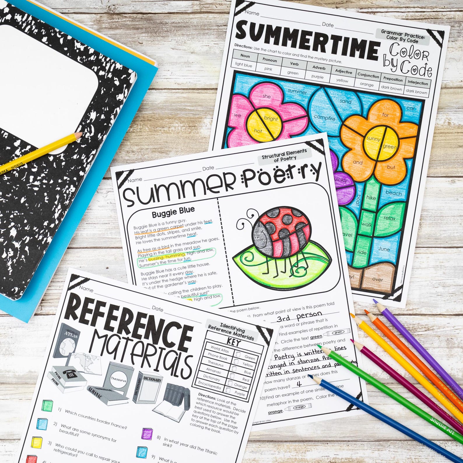 End of the Year Activities Reading Math Worksheets 4th 5th Grade Last ...