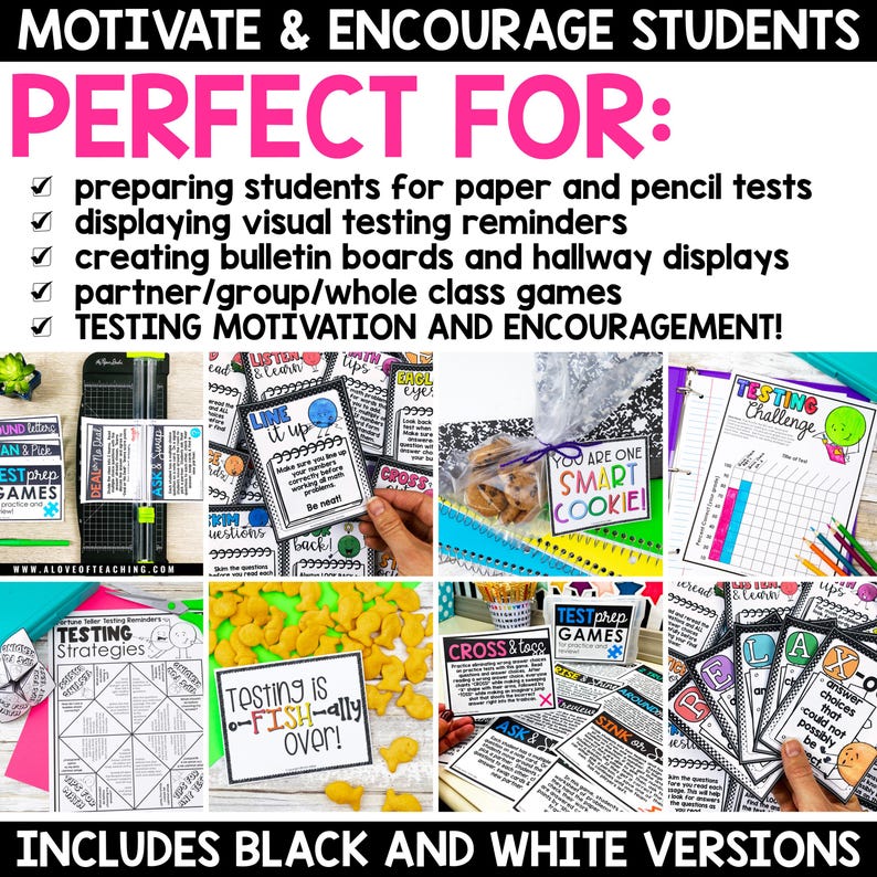 State Testing Motivation Bundle | Test Prep Games, Posters and Encouragement Notes Bild 3