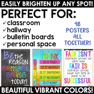 Motivational Growth Mindset Posters for Classroom Teachers, Inspiring Educational Wall Art, Positive Classroom Posters, Inspirational Quotes image 3