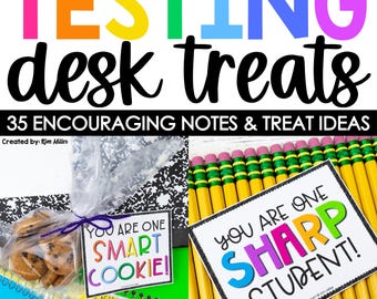 Testing Treat Tags for Teachers Motivational Candy Tags and Encouragement Cards Printable for State Testing Assessments Student Test Prep