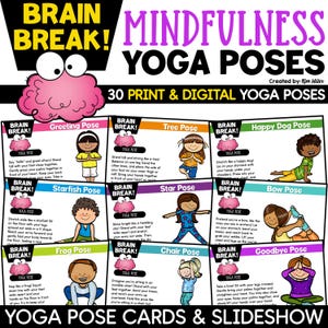 Mindfulness Activities for Kids | Kids Yoga Pose Cards | Brain Breaks | Calming Strategies for Kids | Calming Corner | Children's Yoga Poses