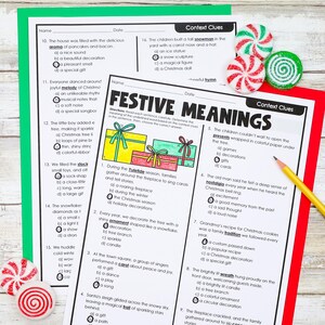 Fichas de lectura navideñas para 4.º y 5.º grado / Paquete imprimible listo para usar / Educación en casa navideña, descarga instantánea imagen 13