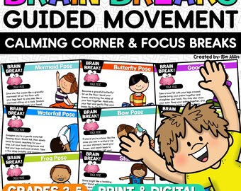 Mindfulness Activities for Kids | Kids Yoga Pose Cards | Brain Breaks | Calming Strategies for Kids | Calming Corner | Children's Yoga Poses