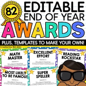 End of Year Awards Ceremony, Editable Superlative Awards for Teachers, Funny School Certificates, Custom Printable Digital Award Templates