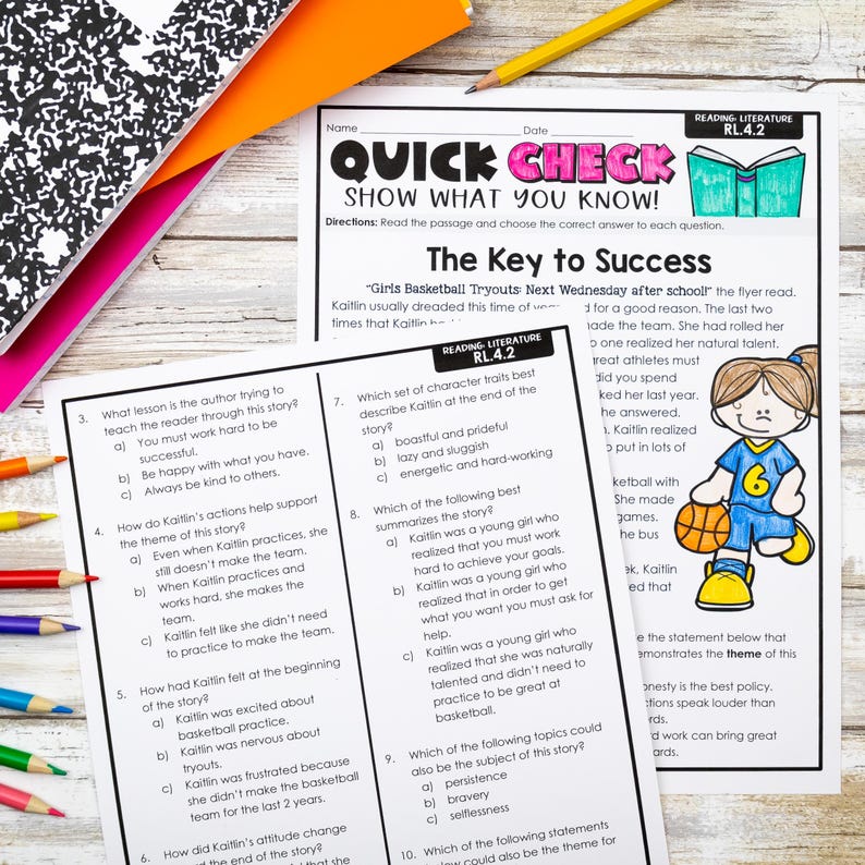 4th Grade Math and Reading Test Prep BUNDLE, Review Worksheets and ...