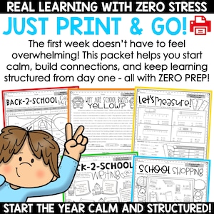4th 5th Grade Back to School Worksheets, First Day First Week of School Reading Math Printables, Welcome Back to School Printable Workbook image 4