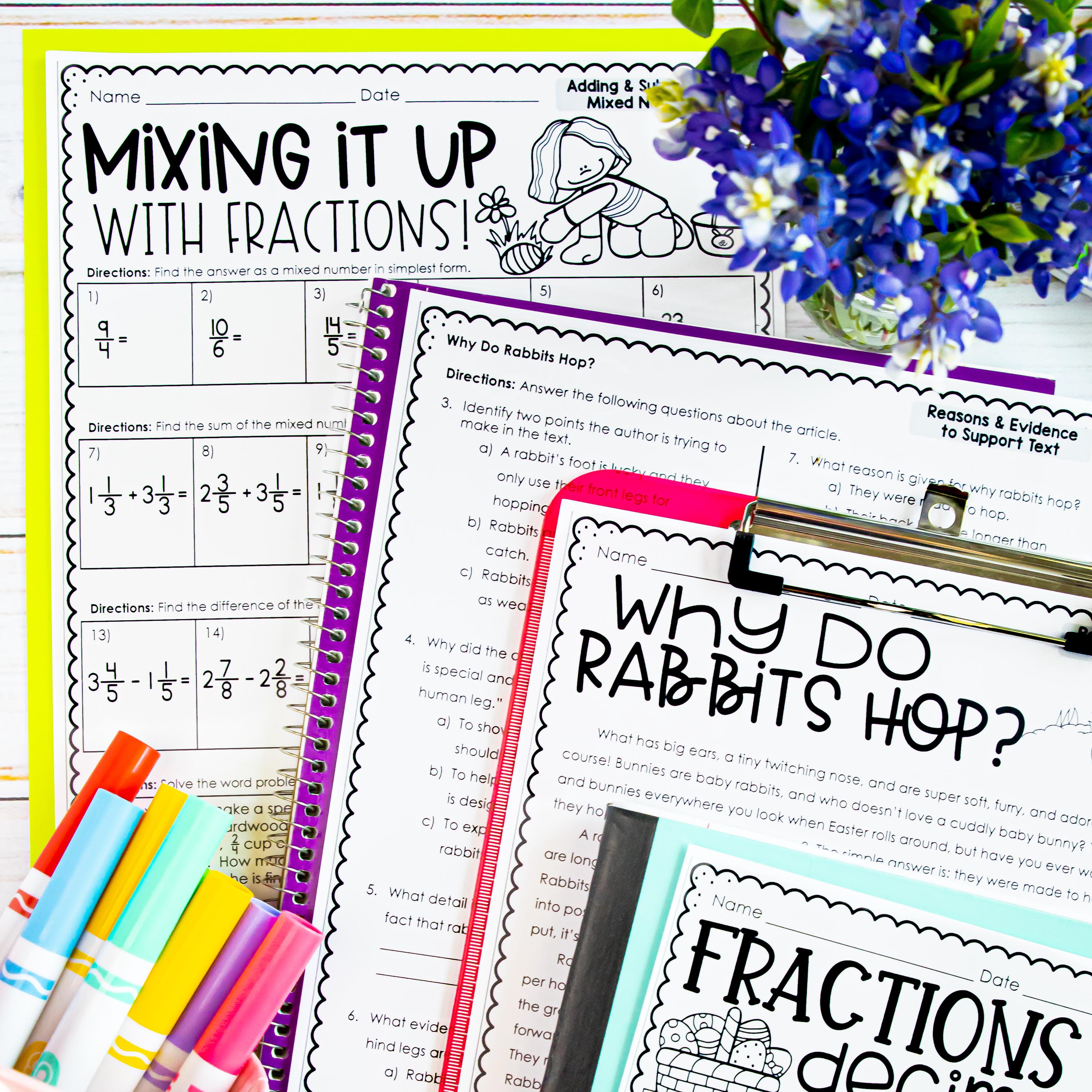 Easter Activities Math Reading Writing Worksheets Printables, No Prep ...