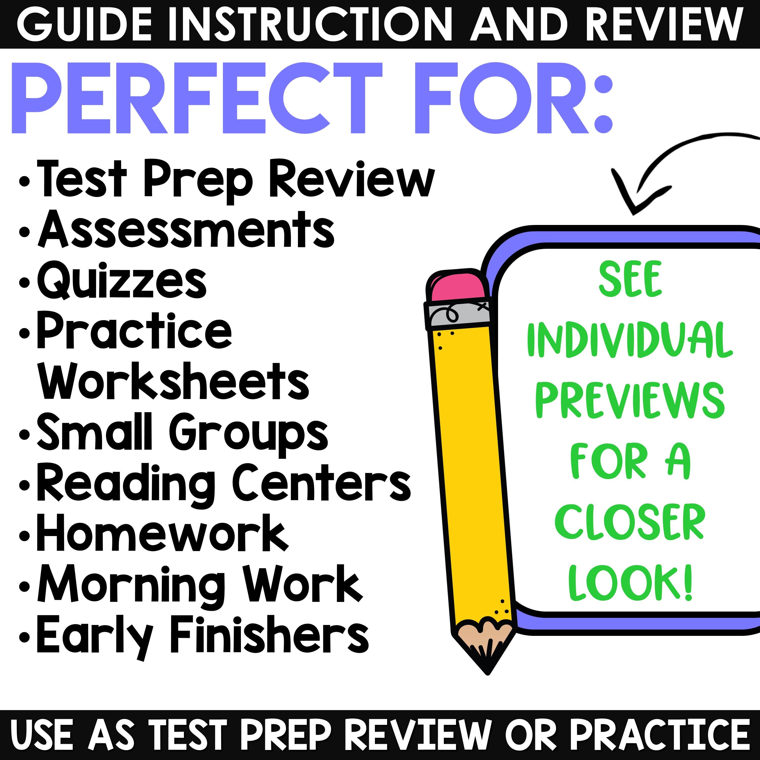 3rd Grade Math and Reading Test Prep Bundle | Worksheets, Review Packet ...