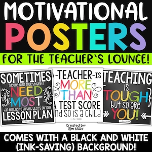 Motivational Posters for Teacher's Lounge, Instant Download, Inspirational Positive Quotes for Teacher Bulletin Board, Printable Wall Art