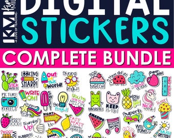 Teacher's Digital Stickers Set, Student Work Digital Stickers, School Grading PNG, Teacher Stickers Pack, Cute Student Work Stickers Pack