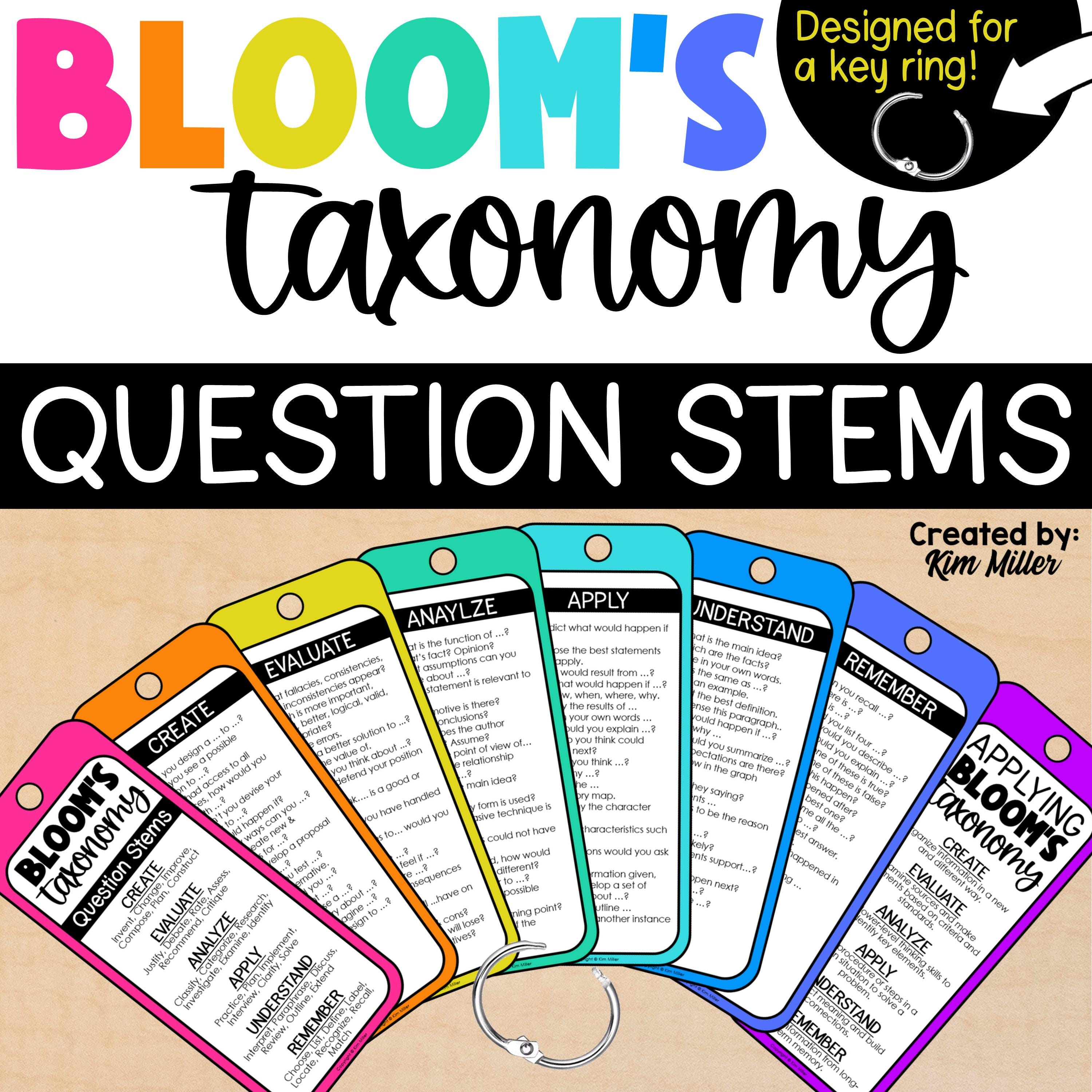 Bloom’s Taxonomy Question Stems | Higher Order Thinking Questions for ...