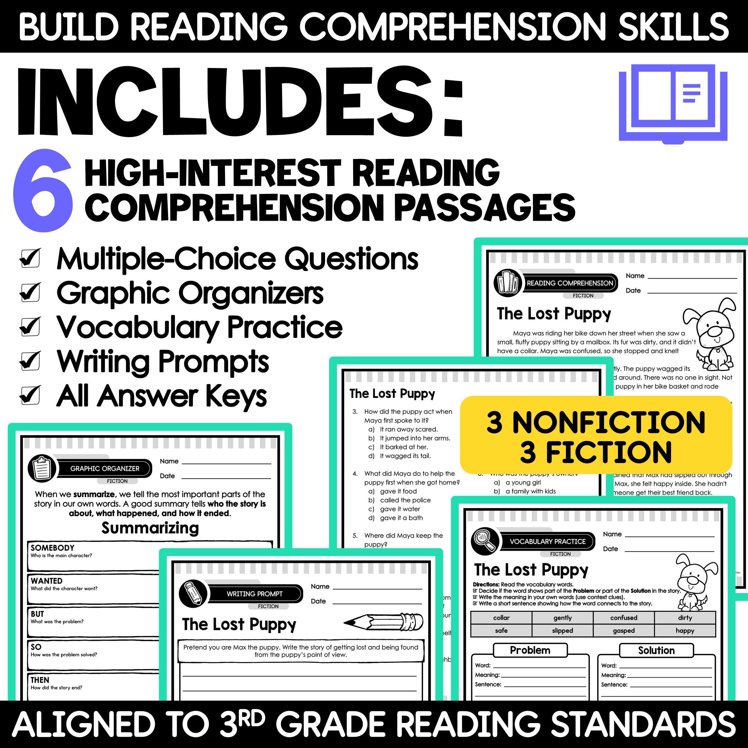 3rd Grade Reading Comprehension Passages With Questions, Graphic ...
