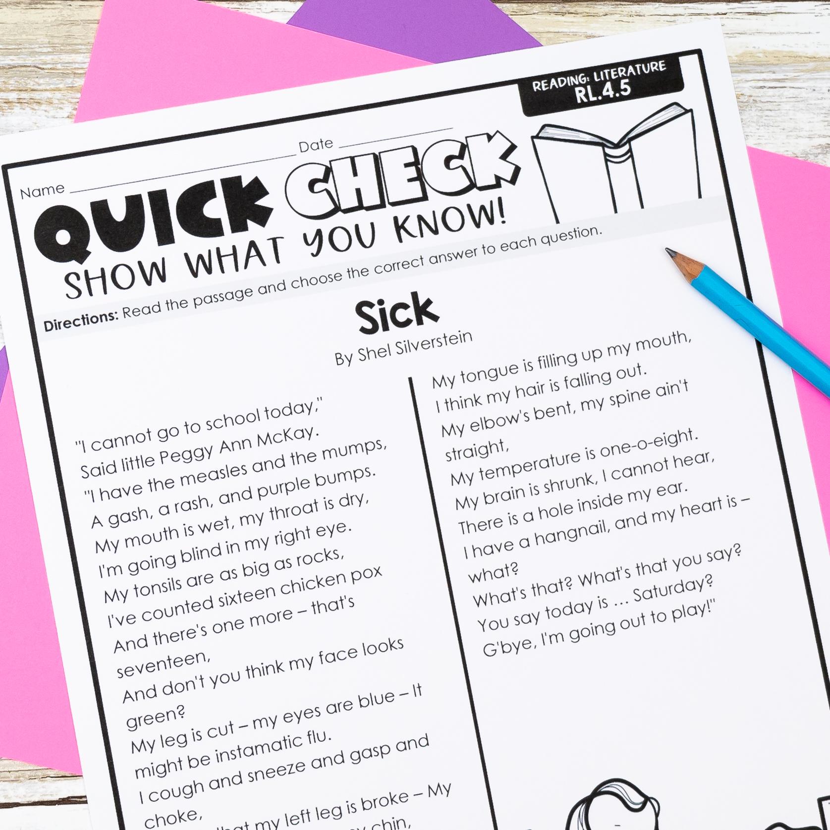 4th Grade Math and Reading Test Prep BUNDLE, Review Worksheets and ...