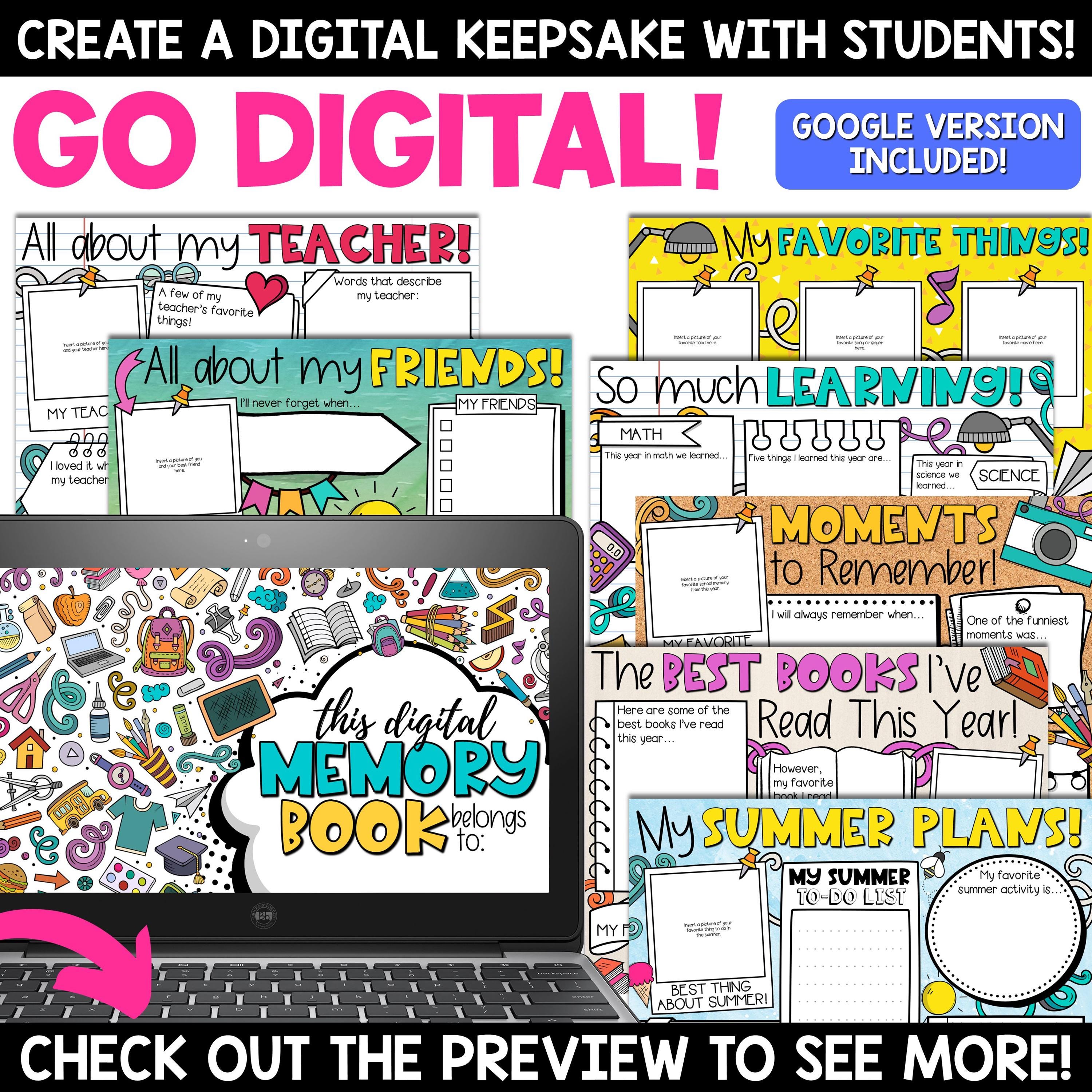 End of the Year Memory Keepsake Book 2nd 3rd 4th 5th Grade | Last Week ...