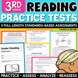 3rd Grade Reading Comprehension Passages and Questions Practice Tests ELA Test Prep Assessments