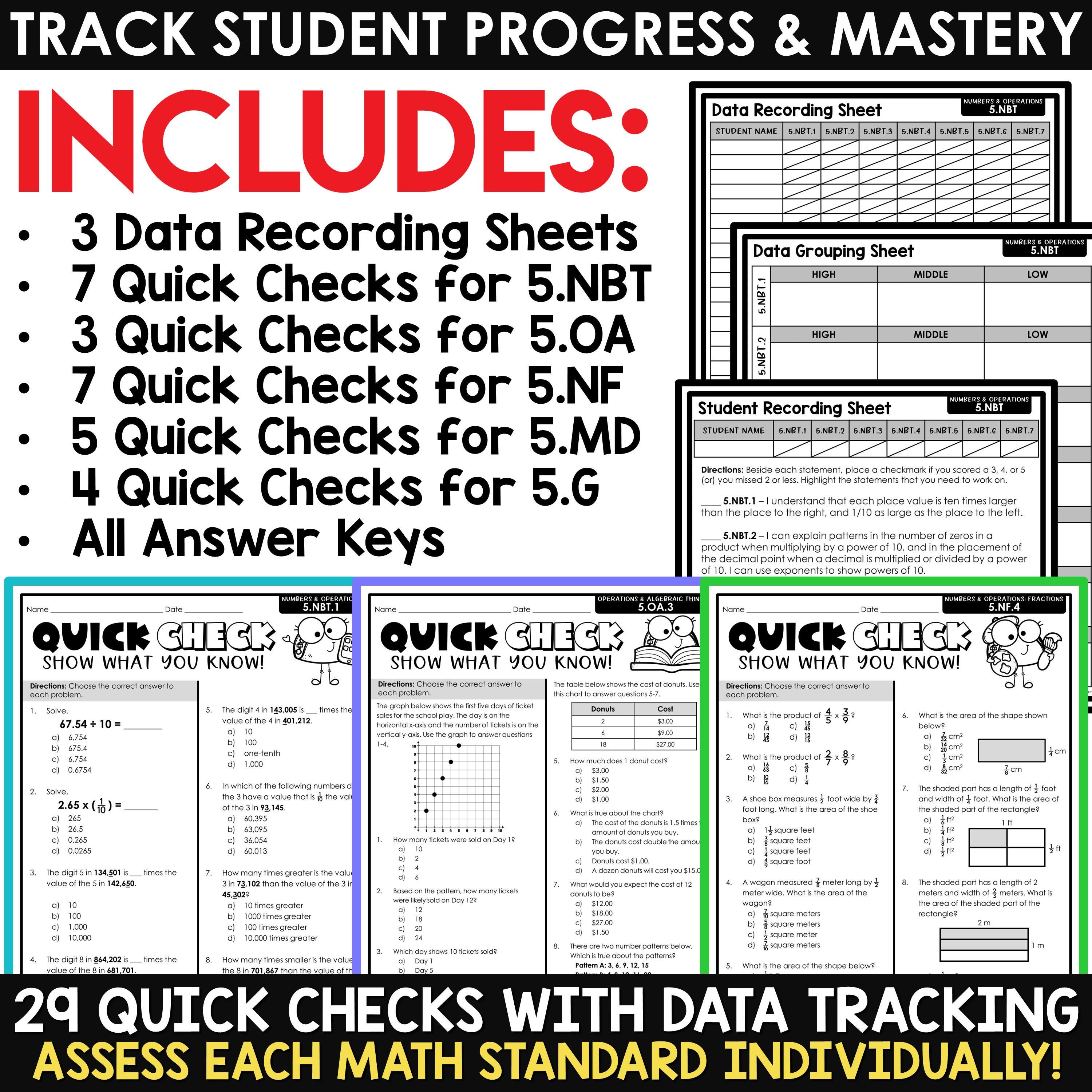 5th Grade Math Worksheet, 5th Grade Math Printable, Fifth Grade Math ...