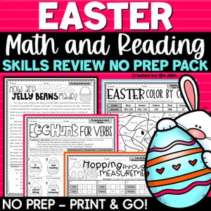 Ostern Aktivitäten Mathe Lesen Schreiben Worksheets Printables, No Prep Frühling Aktivitäten, 4.5.Grad Lehrer, Homeschool Instant Download