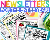 Editable Classroom Newsletters Monthly Weekly Templates for Parent Communication | Newsletters for Teachers | Editable Newsletter Templates