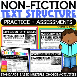 Puede incluir: Una hoja de trabajo imprimible colorida para enseñar la estructura del texto de no ficción. La hoja de trabajo incluye un cuadro con diferentes estructuras de texto, como descriptivo, comparar y contrastar, y ordenar y secuenciar. La hoja de trabajo también incluye ejemplos de cada estructura de texto. La hoja de trabajo se titula "Estructura del texto de no ficción" y está diseñada para que los estudiantes practiquen la identificación de diferentes estructuras de texto.